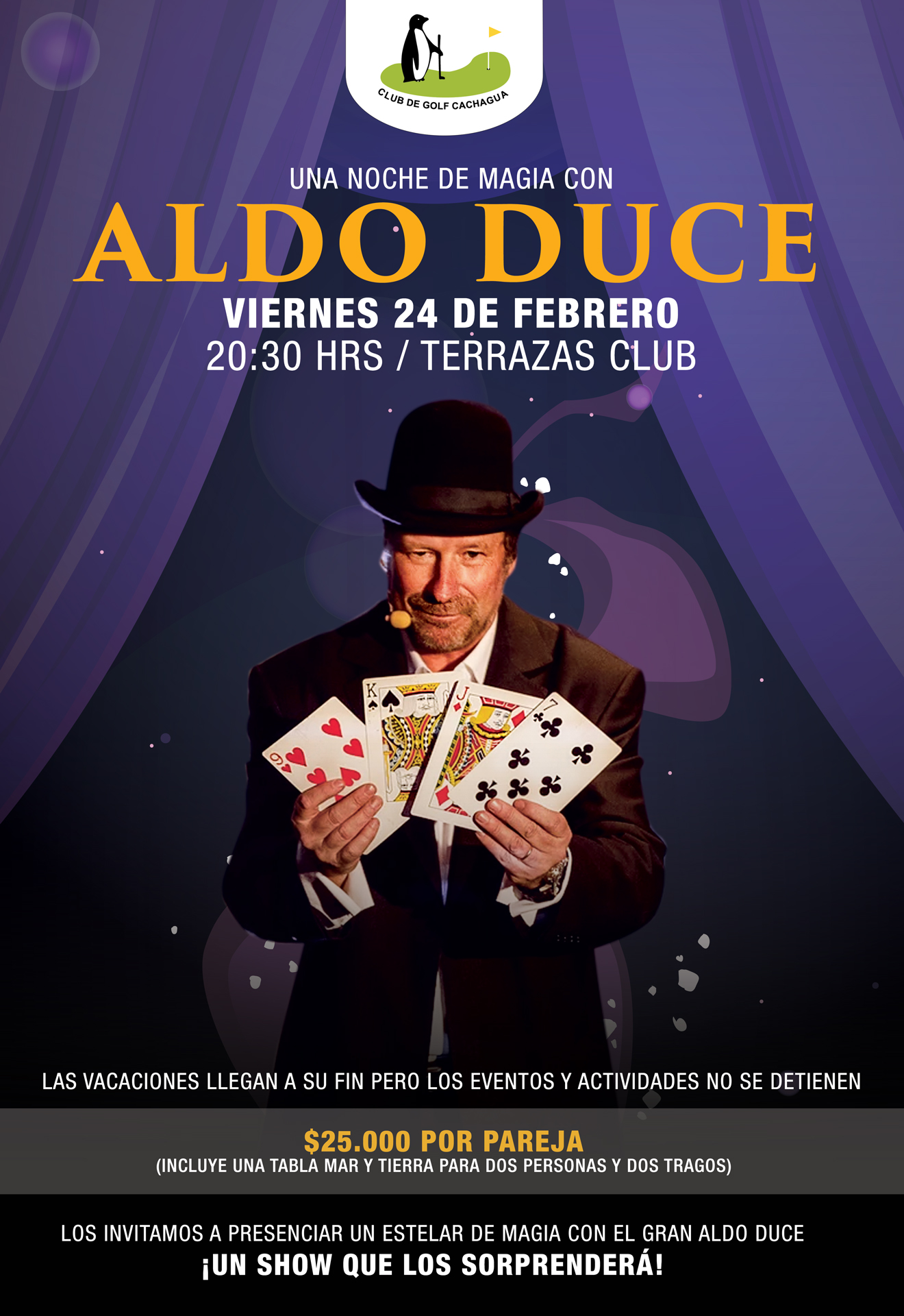 Ven a vivir una noche de magia con Aldo Duce
