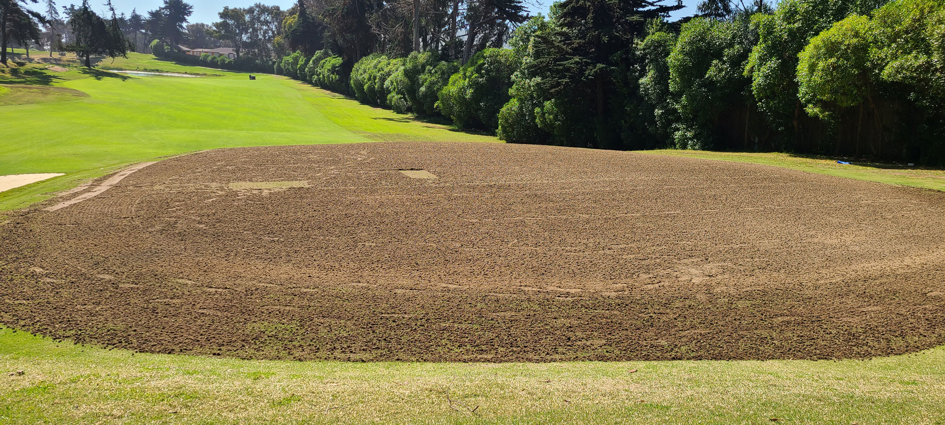 Trabajos de aireación y topeo de greens