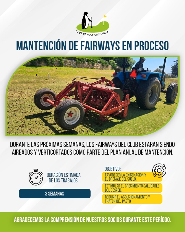 Mantención de fairways en proceso